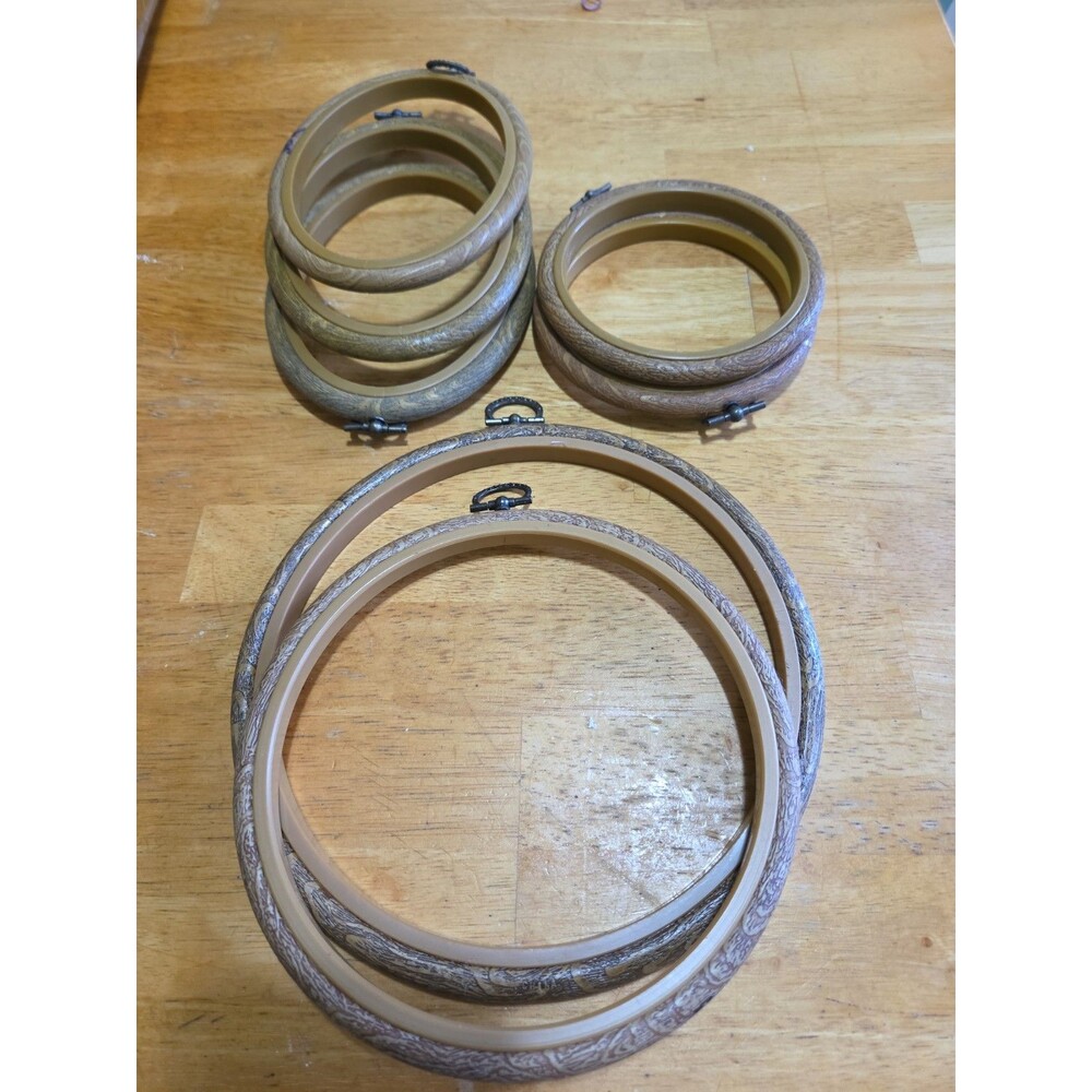 Lot of 7 Flex Hoop Embrodiery Hoops